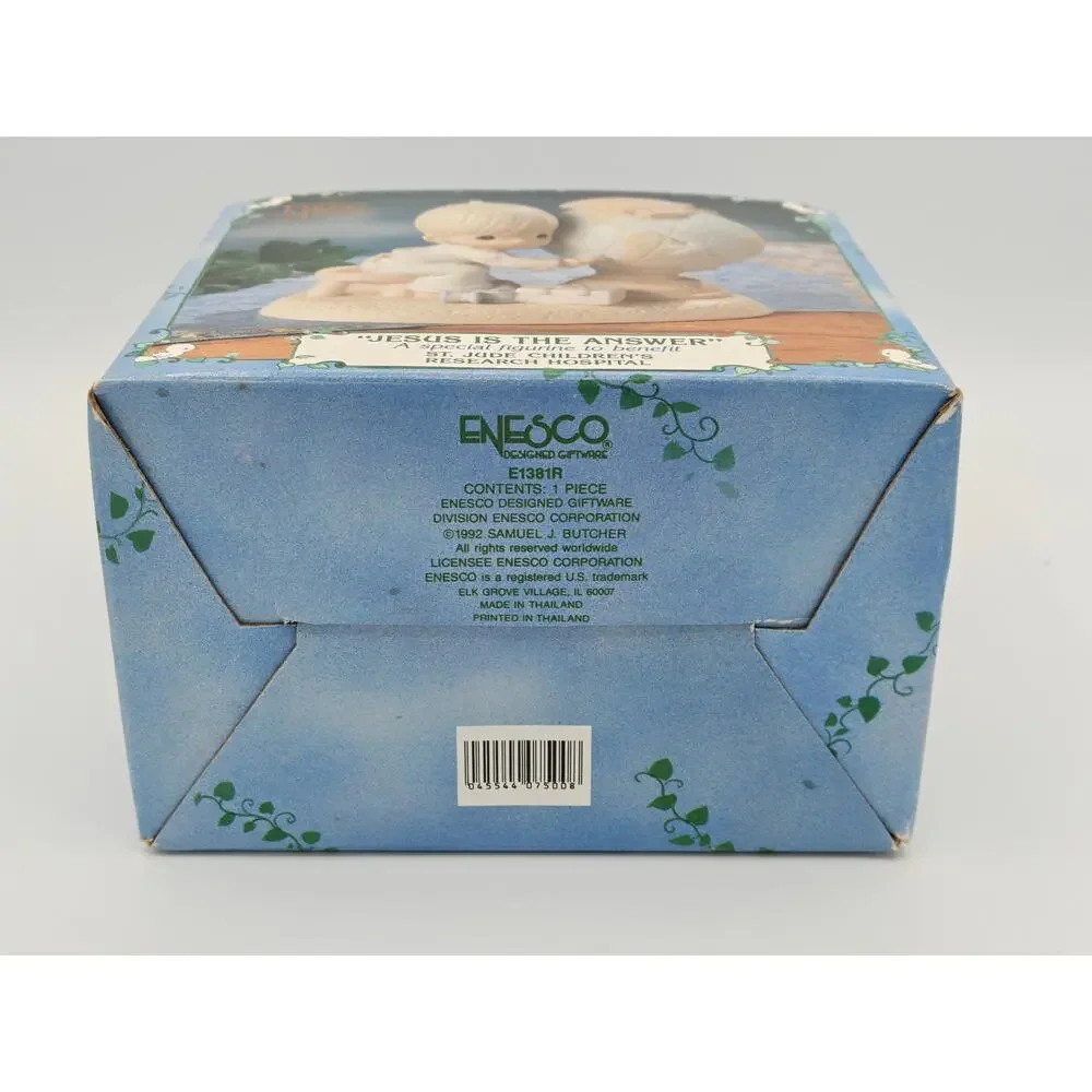 Precious Moments Jesus Is The Answer Figurine Enesco 1992 With Box E1381R
